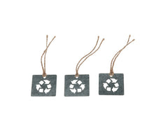 Zinc label 4x4cm 'recycle' bundle 10 stuks