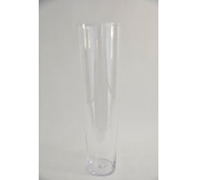 Conical glass vase (h) 70x (d) 19cm