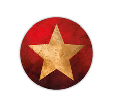 Rol a 100 stickers - Christmas - Gouden ster op rood