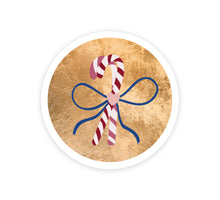 Rol a 100 stickers - Christmas - Blanco candy cane