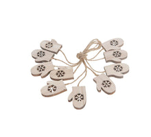 Wooden mittens 5cm 5pairs White-wash