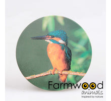 SET/4 ONDERZETTER ROND IJSVOGEL 10X10X0.7 CM
