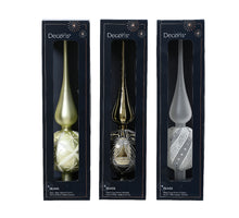 Piek glas 3 assortie groen/wit kleuren D8 H31cm
