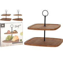 ETAGERE BAMBOE 2 LAAGS 2 ASSORTIE 25X25X23,5CM