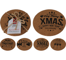 CORK COASTER SET OF 4 PIECES DIA 10CM - 4 ASSOCIATION DESIGNS