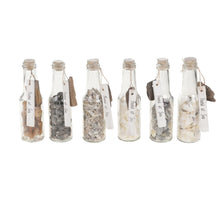 Glass bottle with shell and label 16.5x5x5cm 1pc Mixed