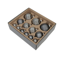 w/b. 13 assorted ribbed balls combi pigeon 4/6/8 cm