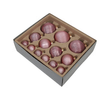 w/b. 13 assorted ribbed balls combi blush 4/6/8 cm