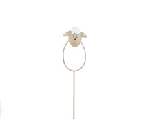 Metal sheep on stick 4.4x29.5cm 3pc Grey