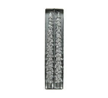 Set/2 Dinnerkaars wax  ''boom'' glitter zilver D2,2 H25cm