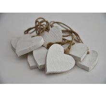 Houten hart 7x7cm white-wash 10 stuks