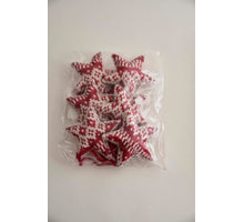 Knitted star red/white 6 pieces