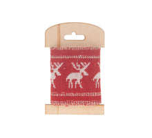Katoenen lint met hertenprint 106x8cm rood