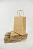 Brown kraft paper carrier bag 18+8x22 cm, 50 pieces, twisted handle