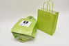 Lime kraft paper carrier bag 18+8x22cm 50 pieces twisted handle