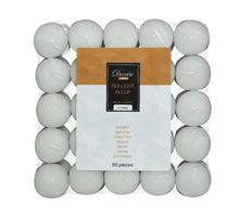 Pak a 50 Theelicht waxine wit D4 H1,5cm