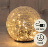 BAL  CRACKLE GLAS OPLAADBAAR 30LED CLASSIC 15CM INCLUSIEF USB KABEL