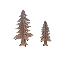 Wooden tree 3D 8-12x4-5.5cm 6pc - Brown