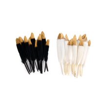 Veren 15cm wit/goud en zwart/goud assortie 15 stuks in zakje