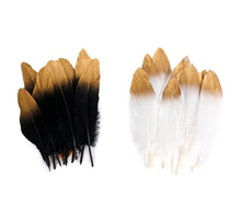Veren 20cm wit/goud en zwart/goud assortie 10 stuks in zakje