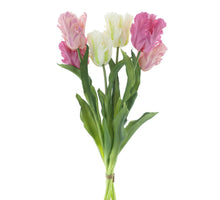 Real Touch Parrot tulip bundle Sally X6 mixed pink/cream 51cm