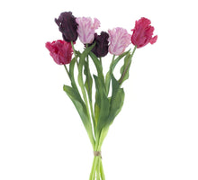 Real Touch Parrot tulip bundle Sally X6 aubergine/mauve/pink combo 36cm