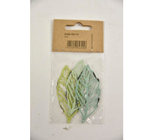 Pendants leaf metal green mix 3 pieces 6.5cm