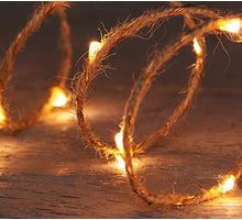 VERLICHT JUTE 20LED/1M CLASSIC - WERKT OP 2XAA + TIMER