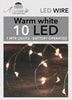 LED INDOOR SILVER WIRE 10L/1M LED WARM WHITE - INCL. 2x BUTTON CELL BATTERY