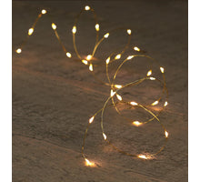 B.O. LED INDOOR GOUD DRAAD 10L/1M LED WARM WIT - 10CM AANLOO