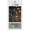 LED INDOOR SILVER WIRE 20L/1M LED WARM WHITE - WORKS ON 2XAA