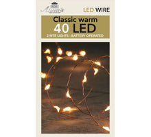 LED INDOOR KOPERDRAAD 40L/2M LED CLASSIC - WERKT OP 2XAA