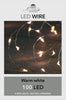 LED INDOOR SILVER WIRE 100L/5M LED WARM WHITE - WORKS ON 3XAA