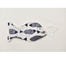Decoratie zak vis blauw-wit 20 cm