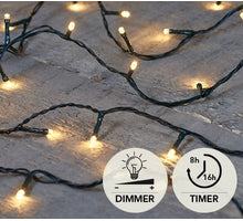 PREMIUM LED 80L/8M LED WARM WIT - 10M AANLOOPSNOER ZWART - BI-BUI - / IP44 TRAFO AAN / 8/16U TIMER / UIT / DIMMER
