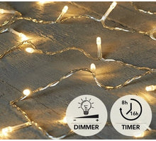 PREMIUM LED 120L/12M LED WARM WIT - 10M AANLOOPSNOER TRANSPA