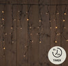 ICICLE LIGHTS BLACK 180L/360X60CM LED CLASSIC - 5M START CORD - IP44 TRANSFORMER ON / 8/16H TIMER / OFF