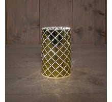B.O.T. CYLINDER GLASS SHINY GOLD WITH DIAMOND PATTERN 10X15CM/ 10LAMPS