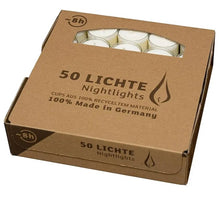 Tray a 50 nightlights kaarsen wit in kunststof cupje
