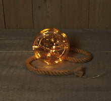 B.O. BAL GLAS GOUD 18CM AAN 1M TOUW / 15LED WARM WIT 2XAA
