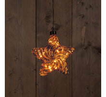 B.O. GLAS STER  ANTIEK GOUD  15CM /10LED CLASSIC WARM - 2XAAA