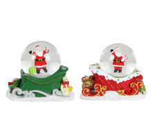 Glazen waterbal met kerstman 2 assortie