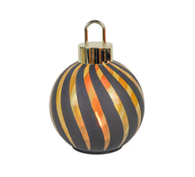 Kerstbal met LED lampjes stripe zwart Ø15x20cm