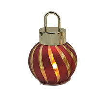 Kerstbal met LED lampjes stripe rood Ø15x20cm