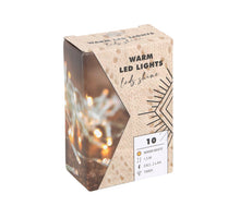 Verlichting transparant 10LED 2xAA timer 1,5mtr