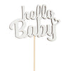 Pack of 8 Wooden plugs ''hello baby'' white 9cm
