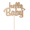 Pack of 8 Wooden plugs ''hello baby'' natural 9cm