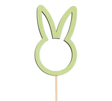 Packung mit 8 Holzdübeln ''Hase'' grün 8,5cm