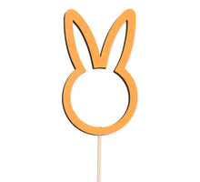 Packung mit 8 Holzdübeln ''Hase'' orange 8,5cm