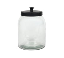 Voorraadpot glas metalen deksel zwart 1600ml